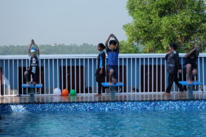 Swimming training at the prestigious school in Calicut the oxford School Calicut
