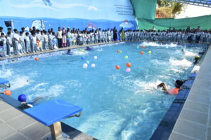 Swimming training at the prestigious school in Calicut the oxford School Calicut