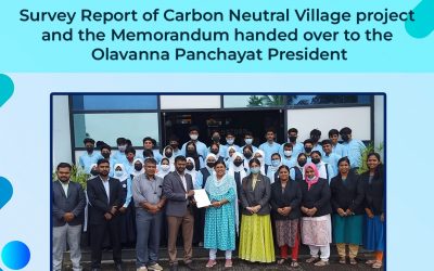 Survey Report of Carbon Neutral Village project and the Memorandum handed over to the Olavanna Panchayat President